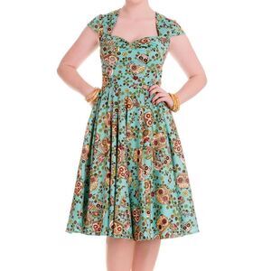 Hell Bunny Calvera Day of the Dead Floral Sugar Skull Dress
